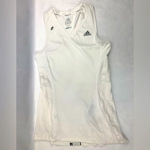 Adidas‎ Clima Lite Sleeveless Razorback White on White Zip Key Pocket Size S